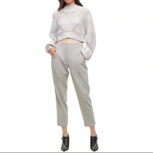 ARITZIA WILFRED wool light grey wide leg pant, 23” (US 0)